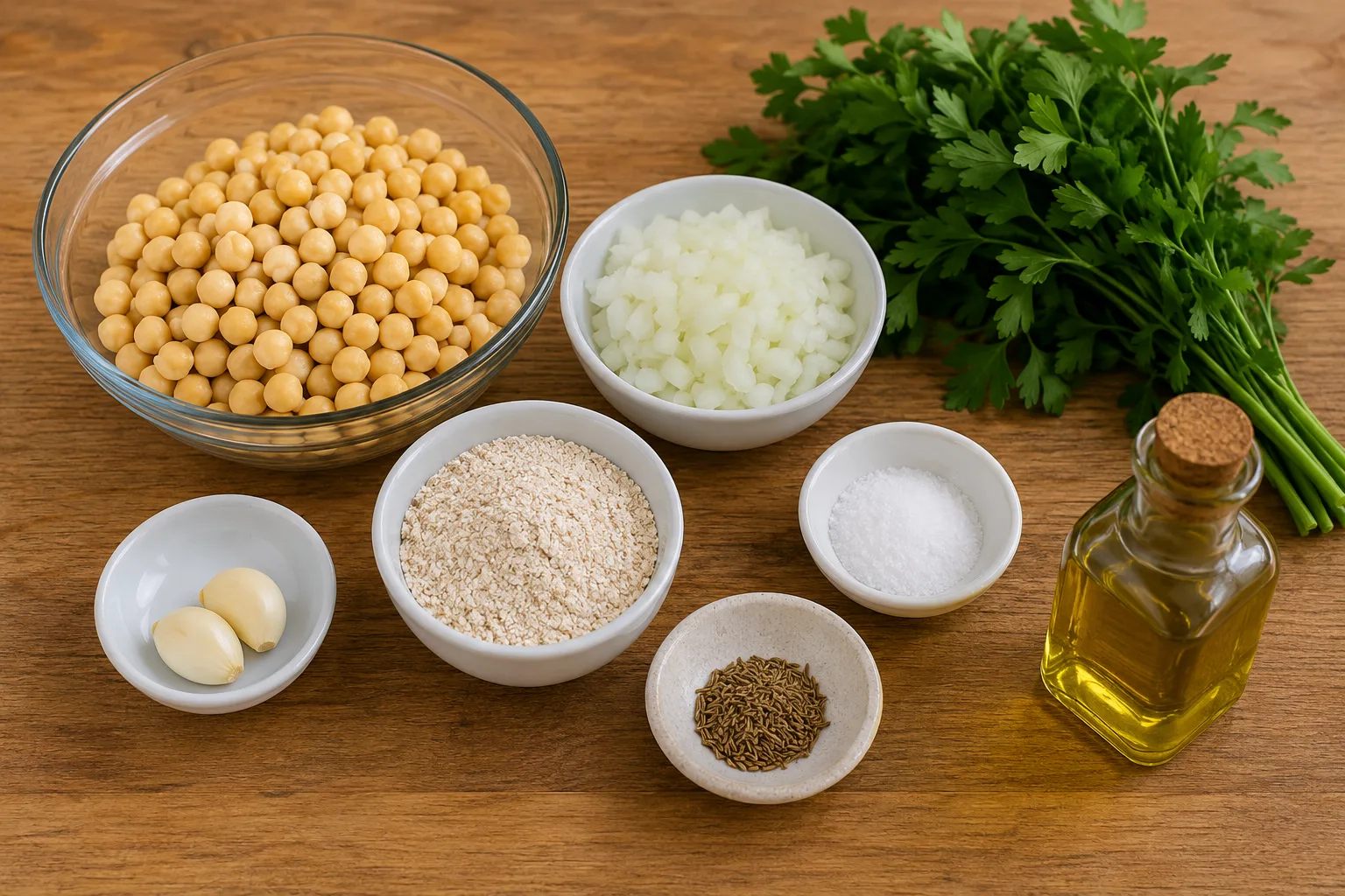 مواد لازم برای تهیه فلافل رژیمی
