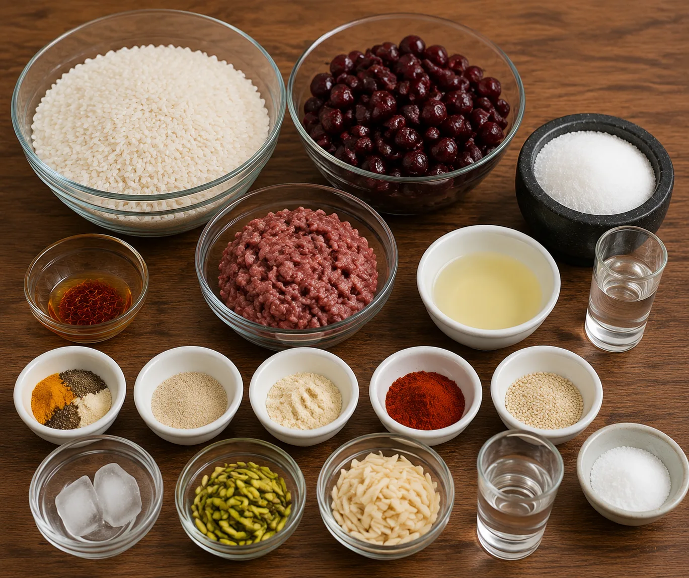 مواد اولیه آلبالو پلو