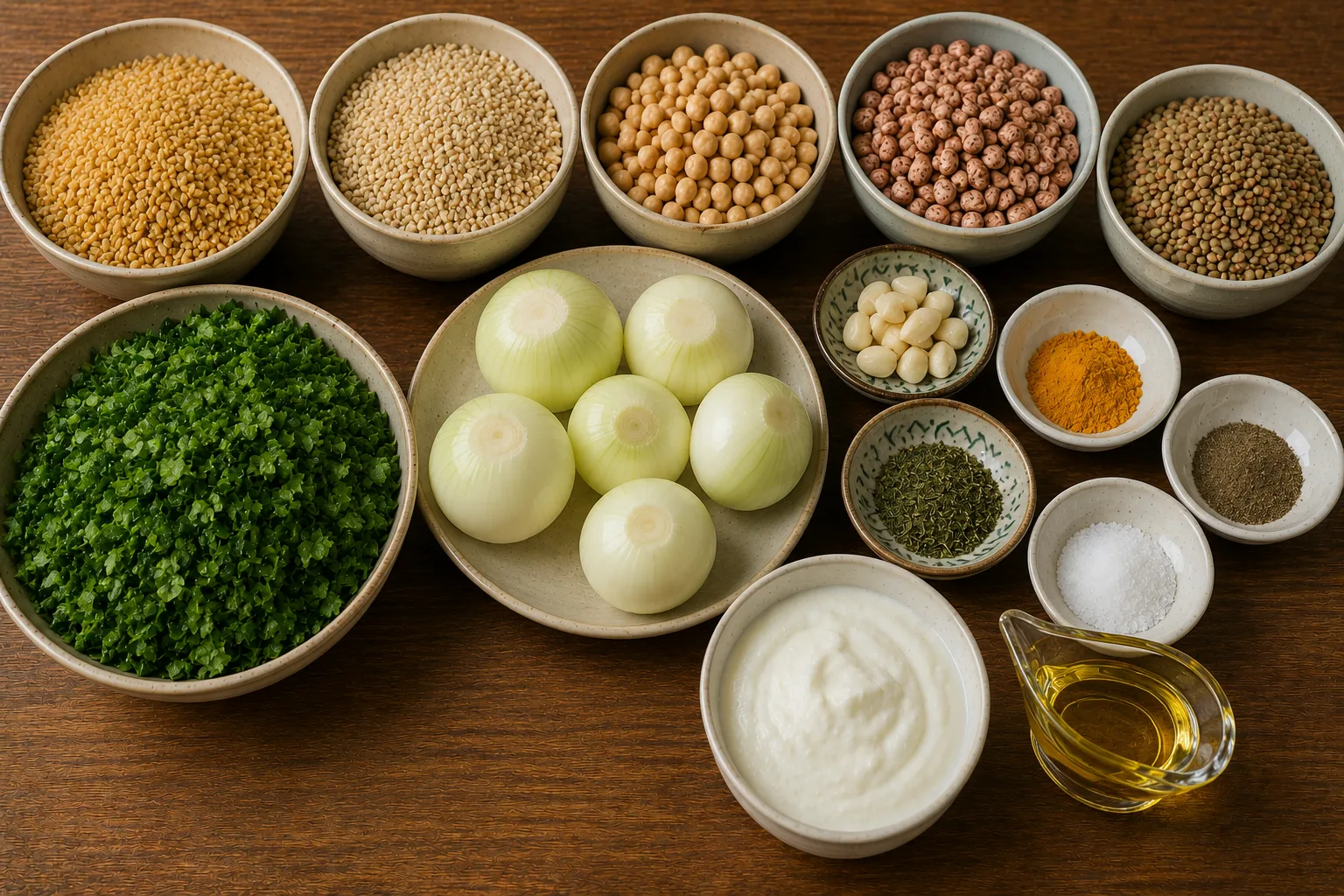 مواد لازم برای آش بلغور گندم و جو