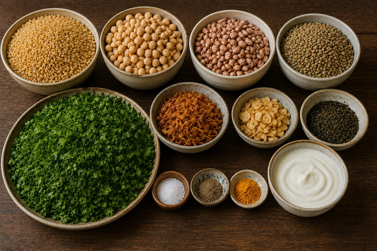 مواد لازم برای تهیه آش گندم
