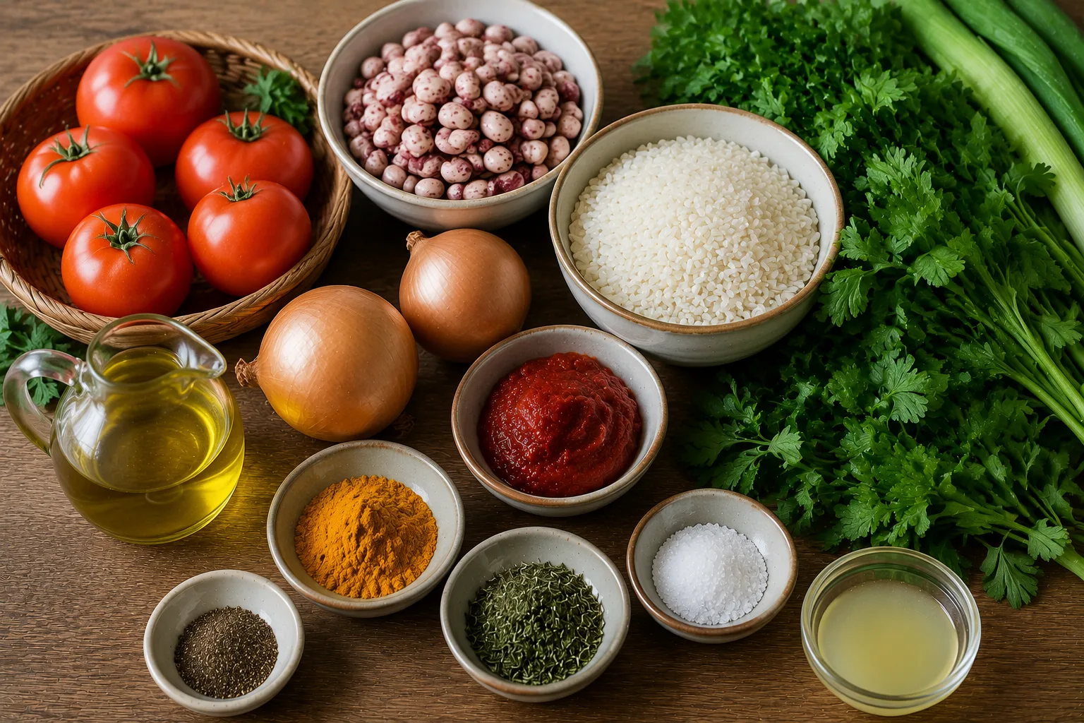 مواد لازم برای آش گوجه فرنگی
