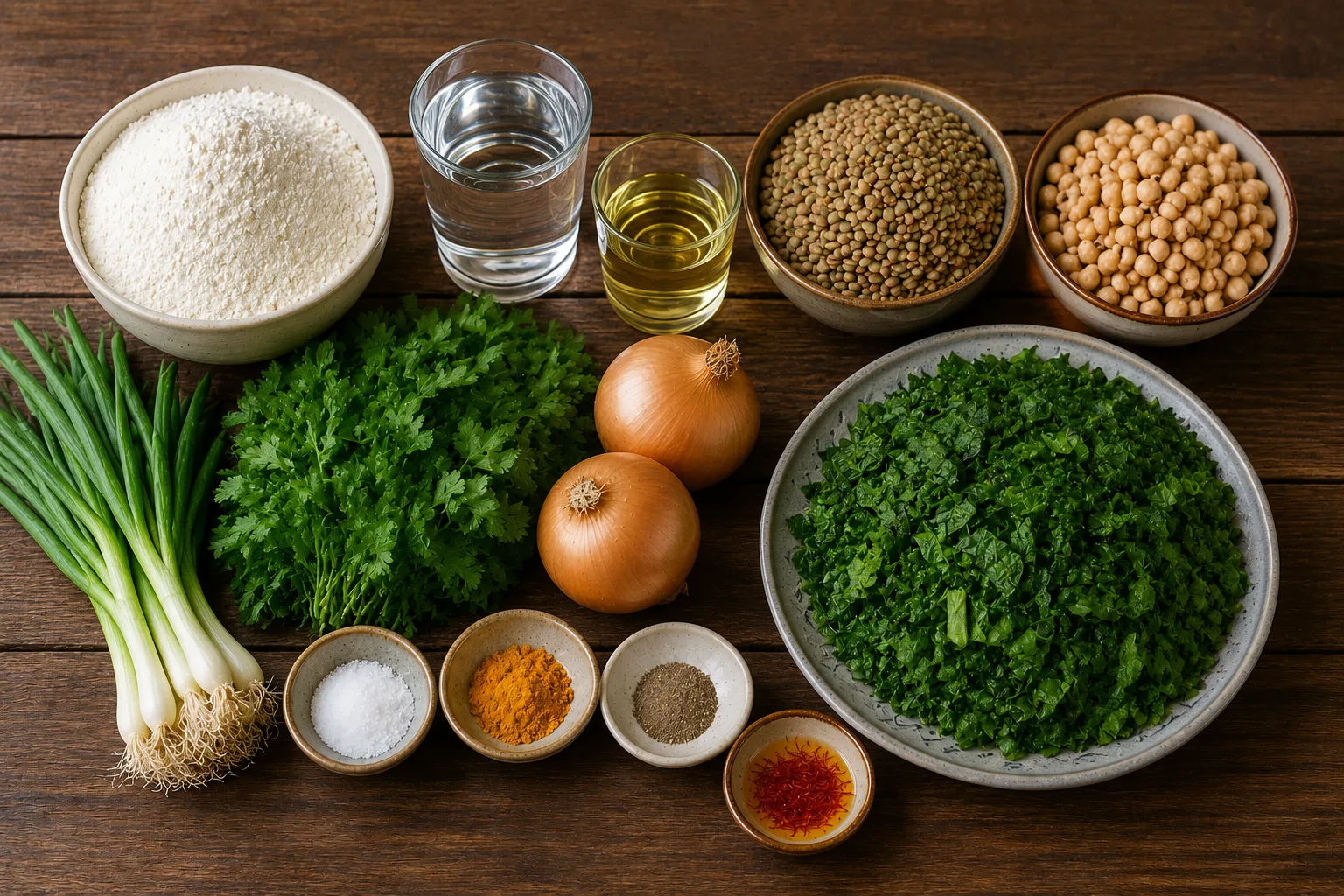 مواد لازم برای تهیه آش اوماج