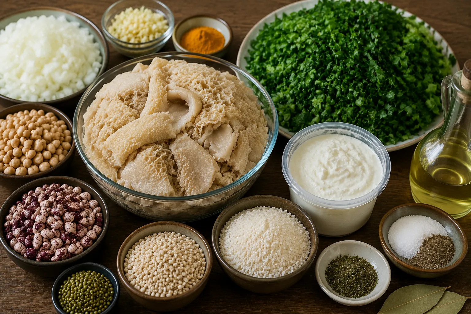 مواد لازم برای آش سیرابی