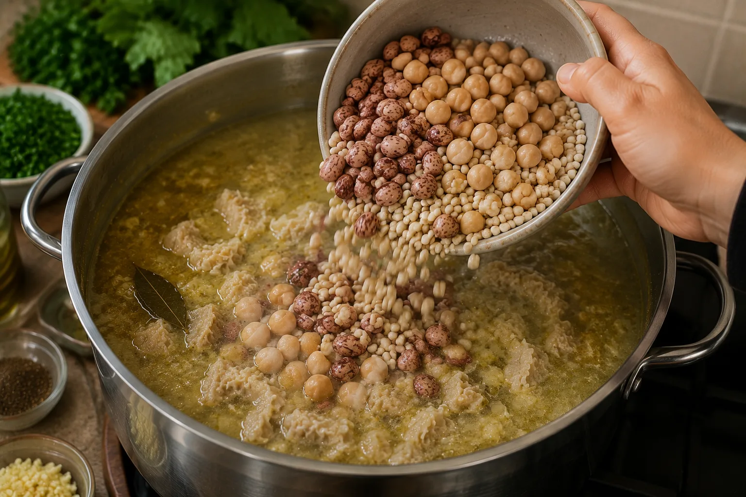 اضافه کردن حبوبات