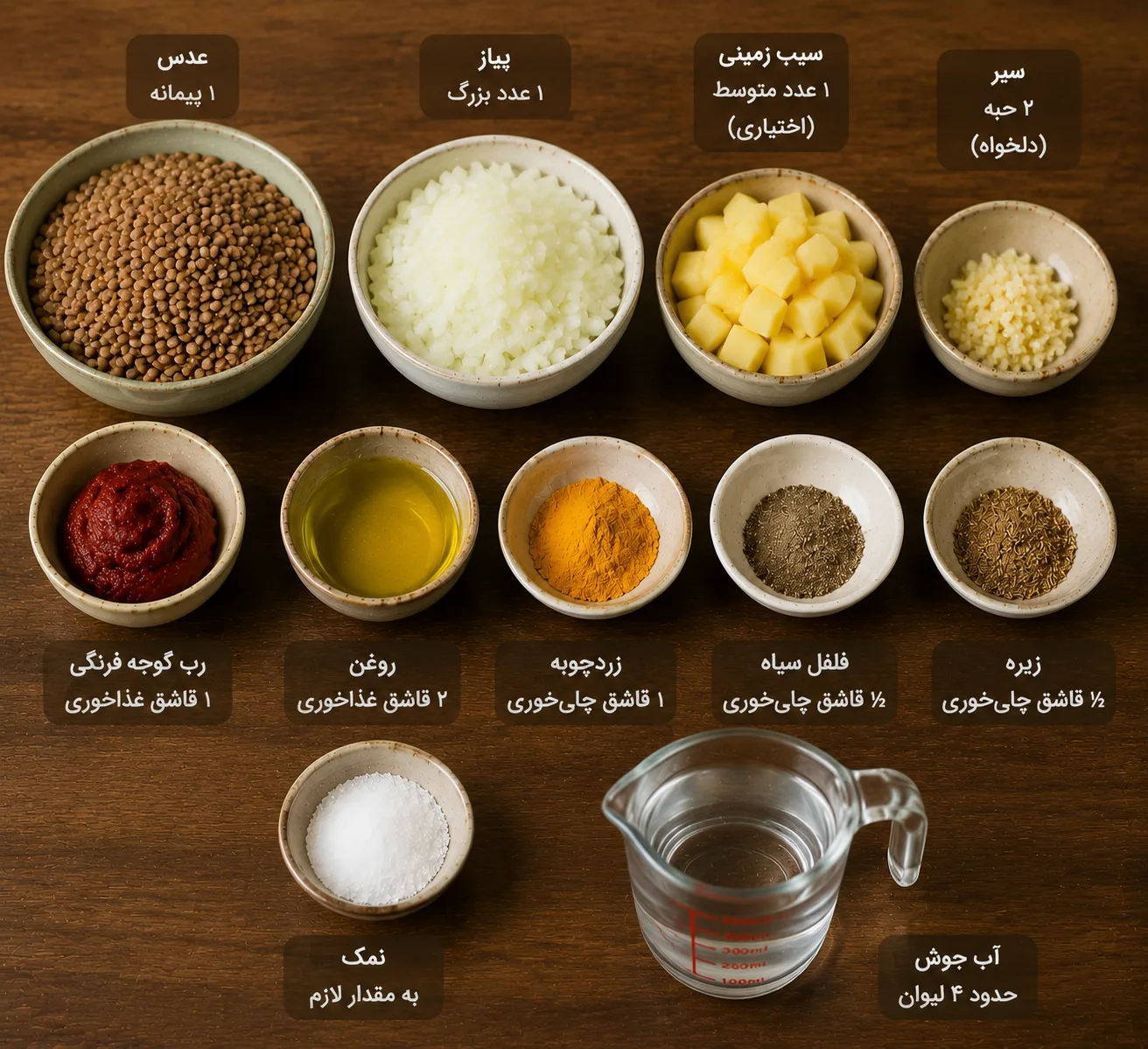 مواد لازم برای عدسی خانگی