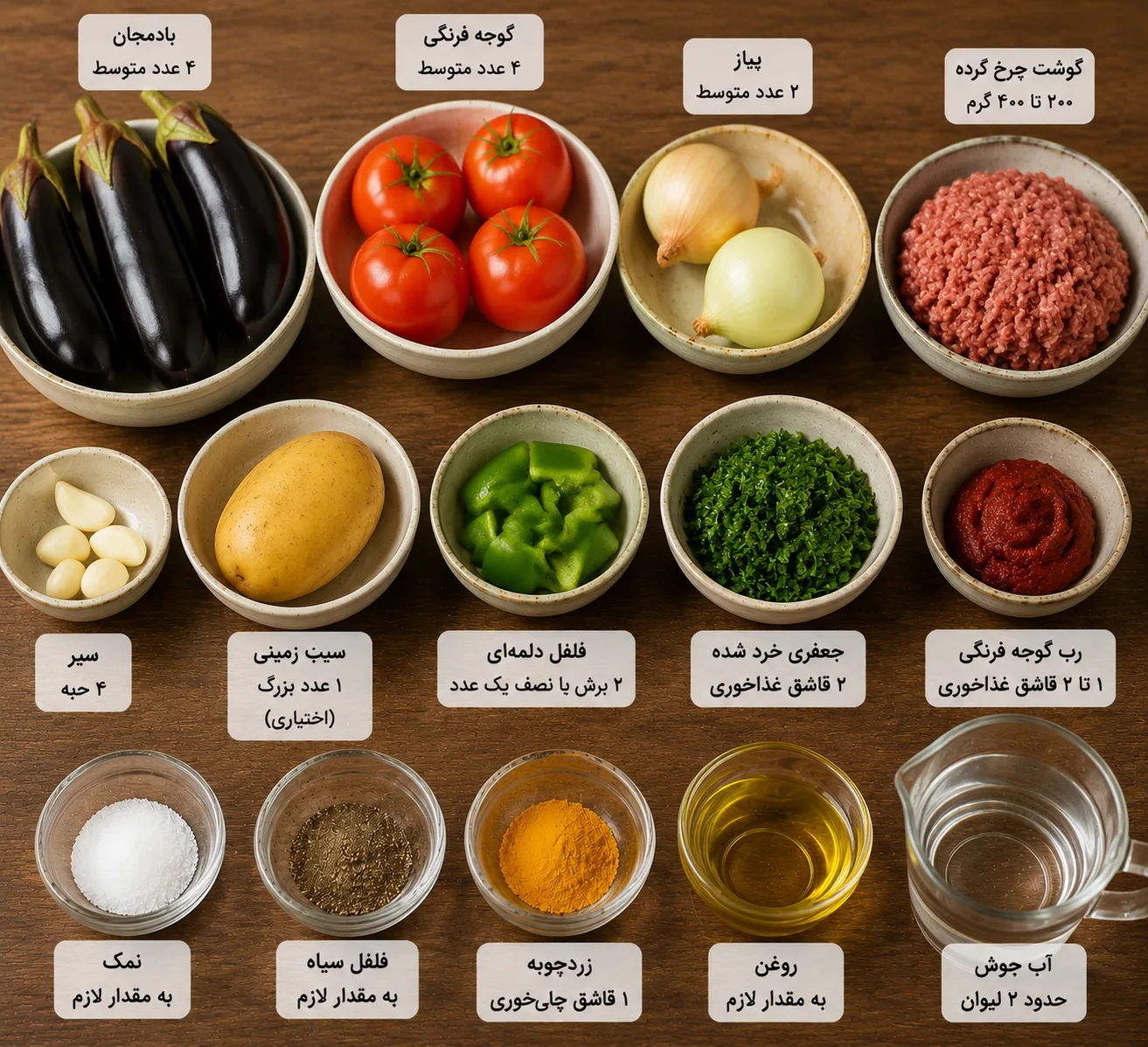 مواد لازم برای طرز تهیه یتیمچه
