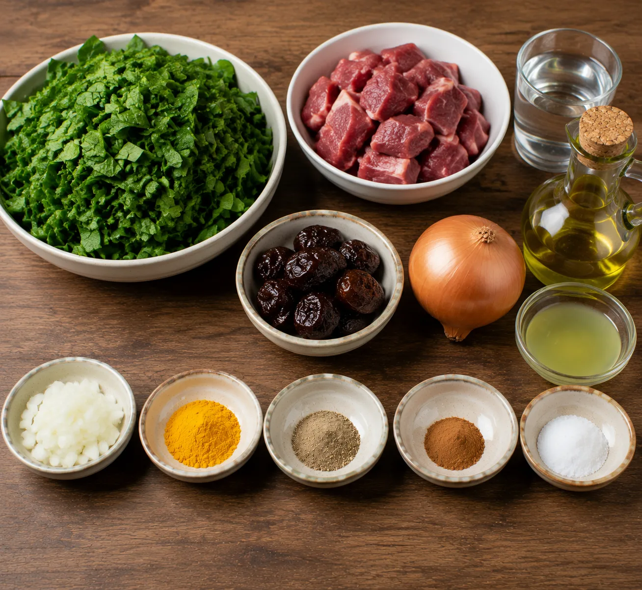 مواد لازم برای خورشت آلو اسفناج