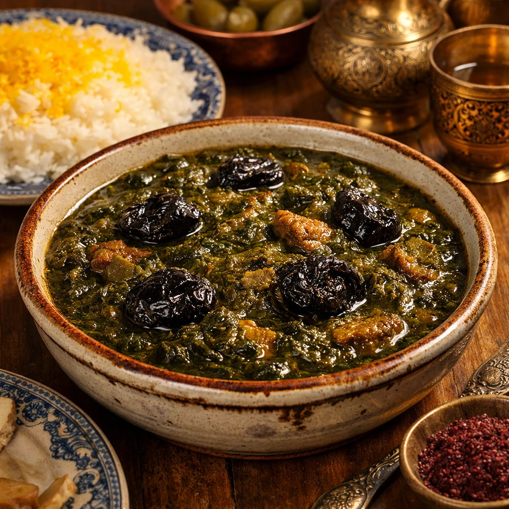 khoresht alo esfanaj