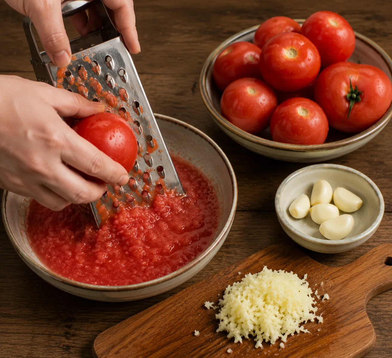 آمادهسازی گوجه و سیر