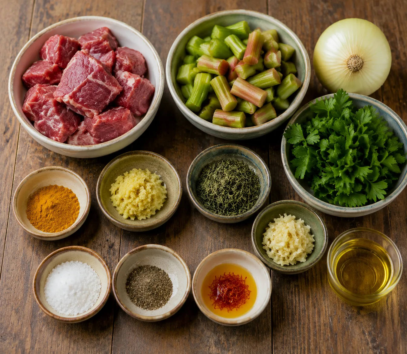 مواد لازم برای خورشت ریواس