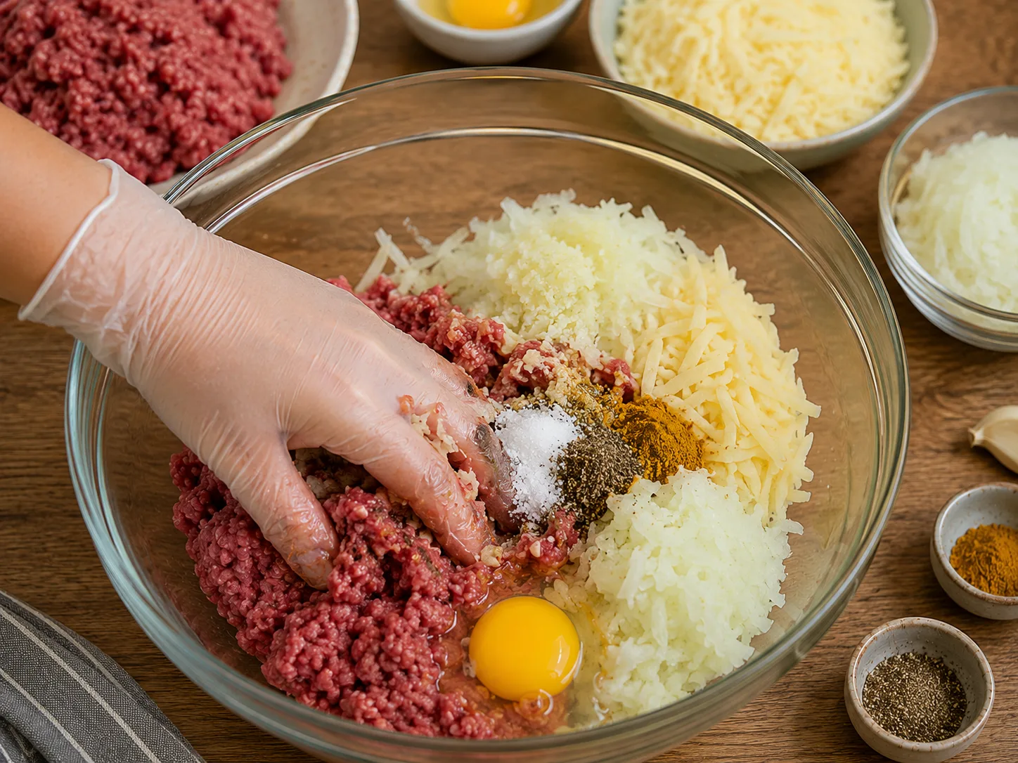 آماده کردن مواد کتلت