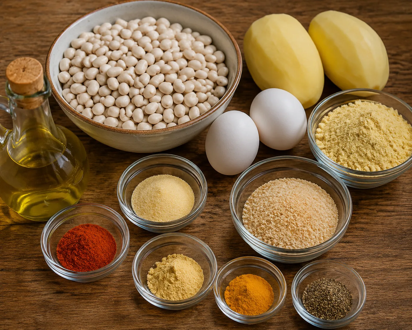 مواد لازم برای طرز تهیه کتلت لوبیا سفید