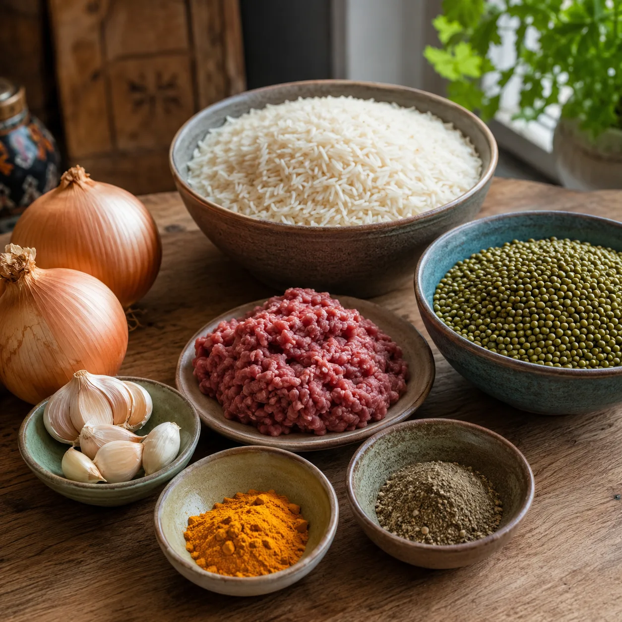 مواد اولیه ماش پلو