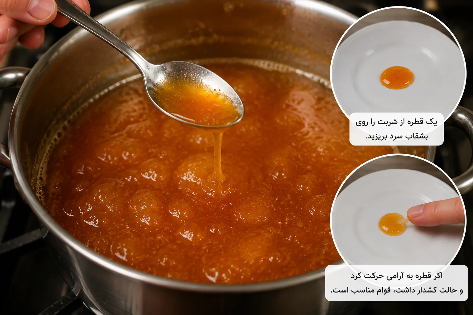 رسیدن مربا به قوام مناسب