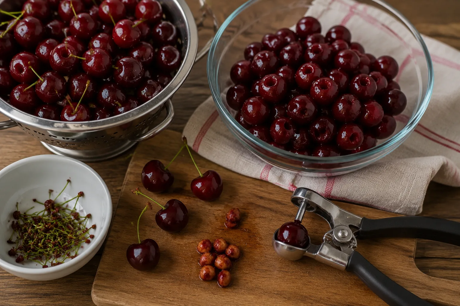آماده کردن گیلاس‌ها