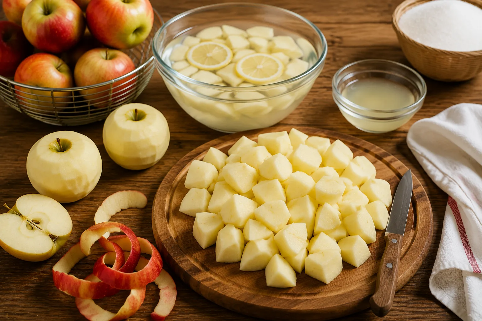 آماده کردن سیب‌ها