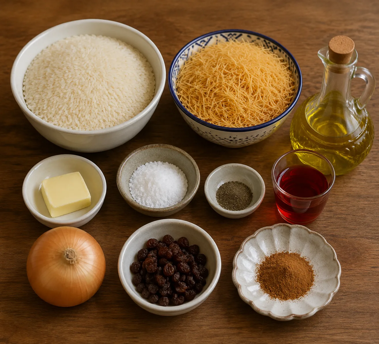 مواد اولیه رشته پلو