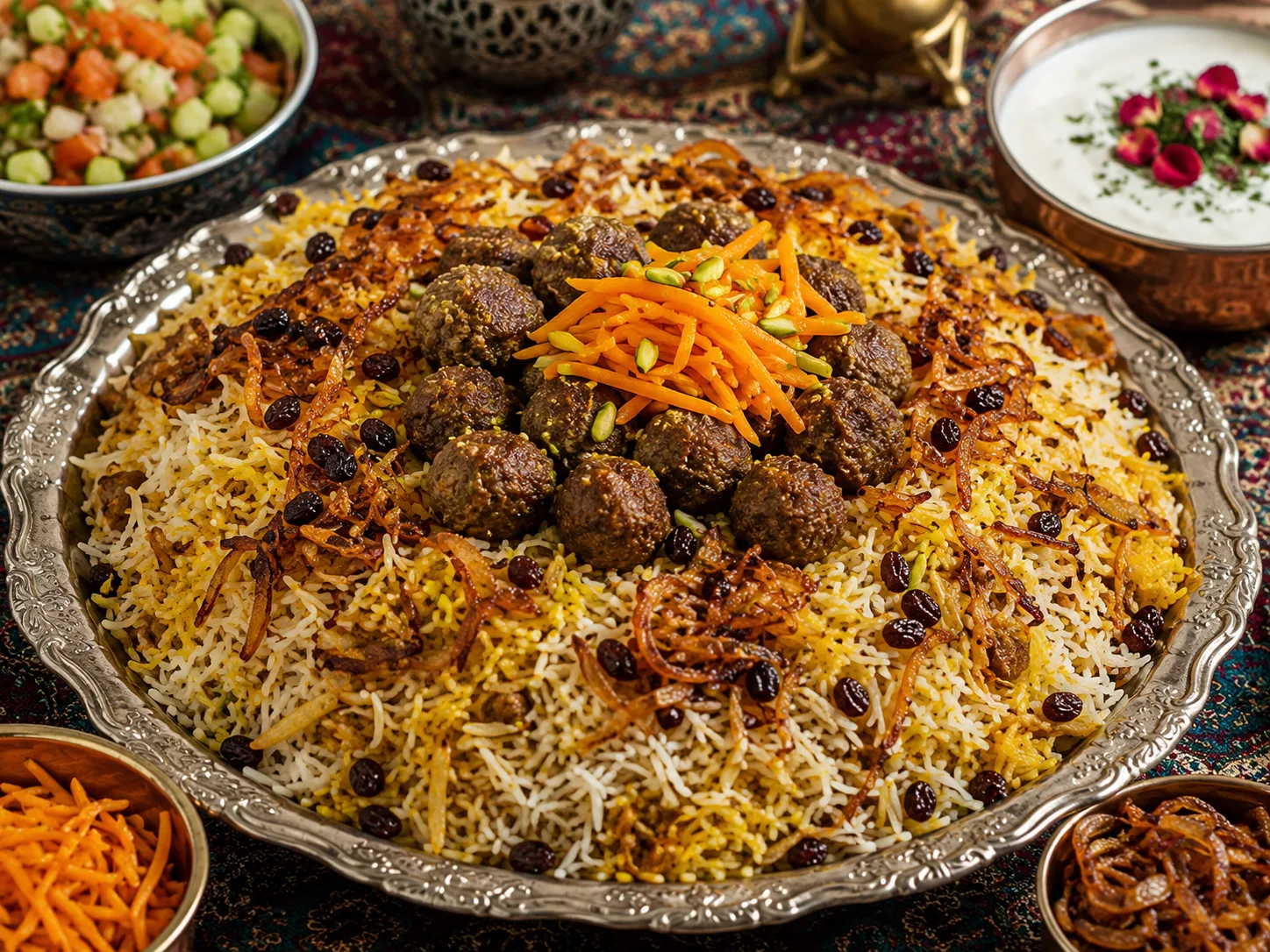 سرو و تزئین رشته پلو
