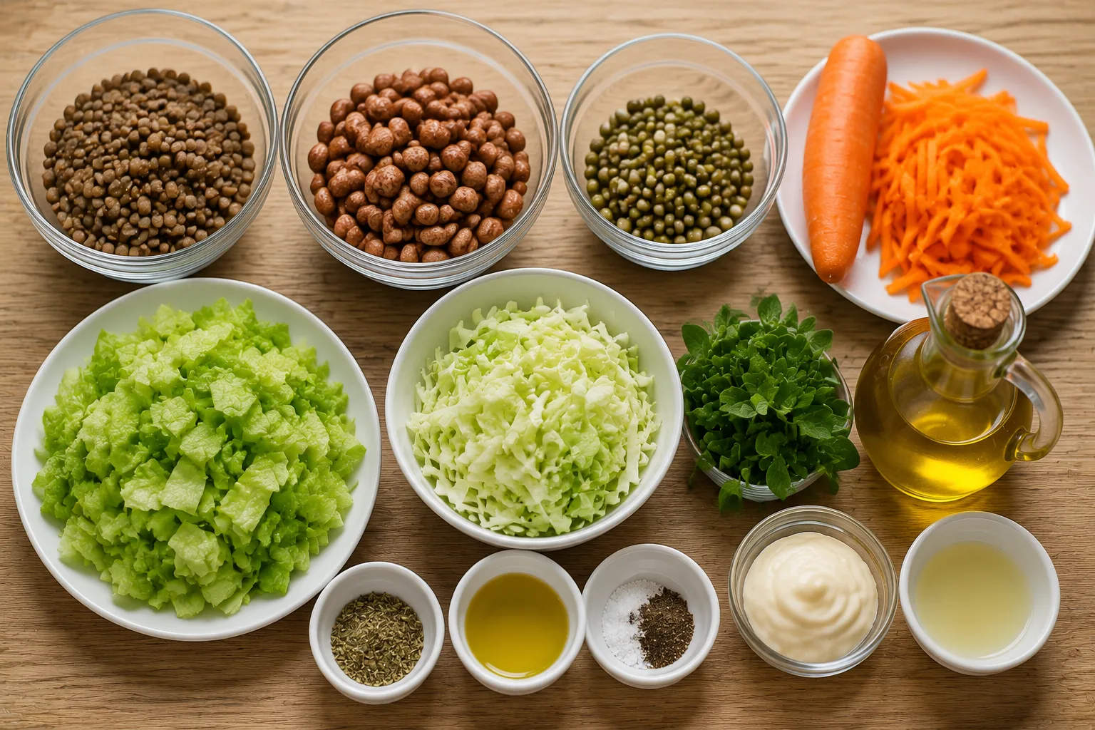 مواد لازم برای تهیه سالاد حبوبات