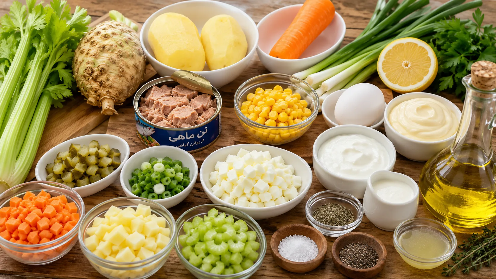 مواد لازم برای سالاد کرفس مجلسی