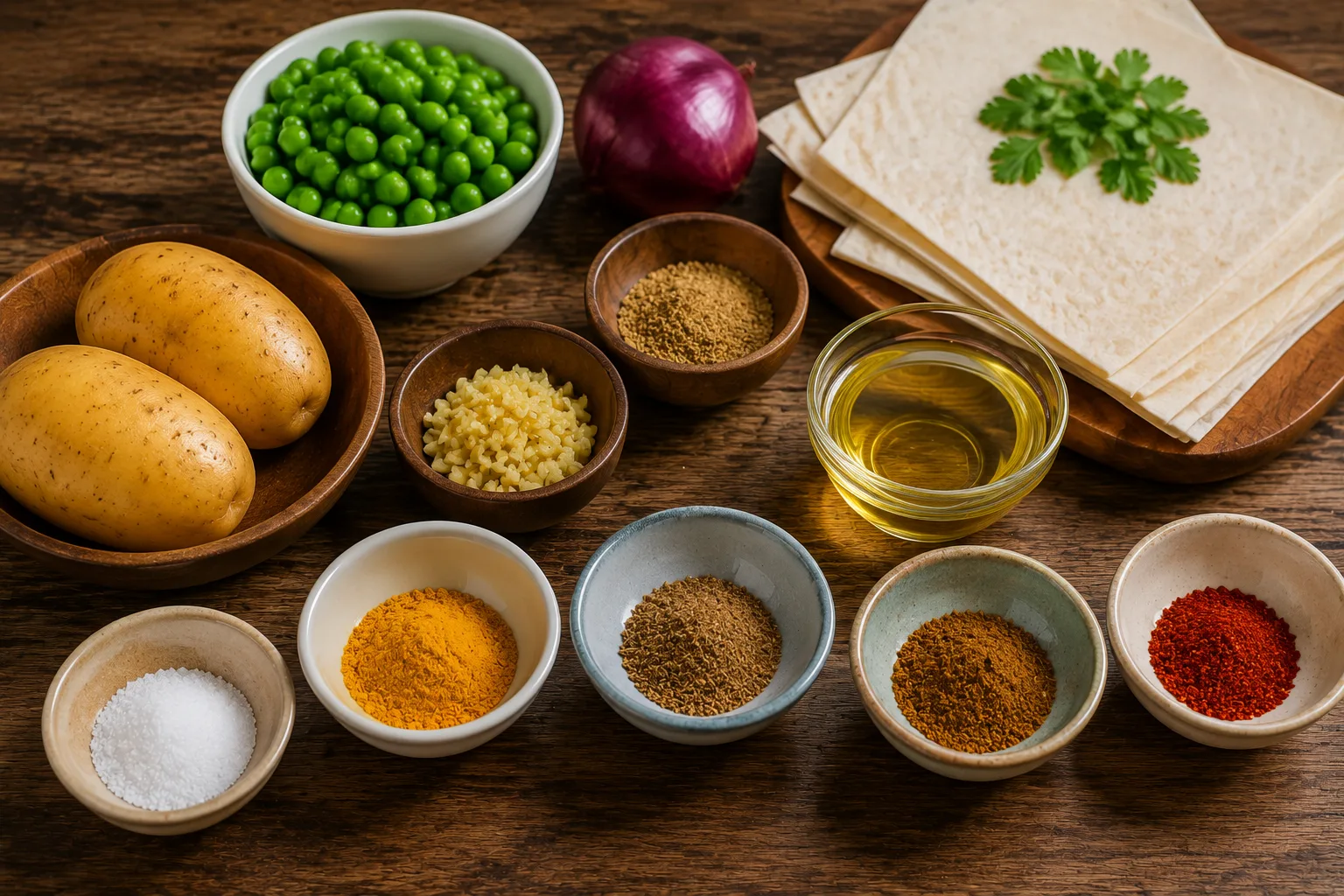 مواد لازم سمبوسه هندی پنجابی