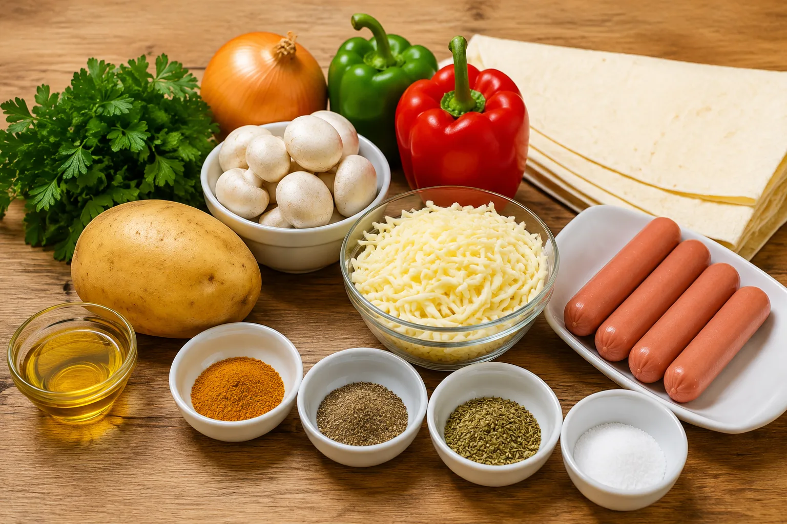 مواد لازم برای سمبوسه پیتزایی