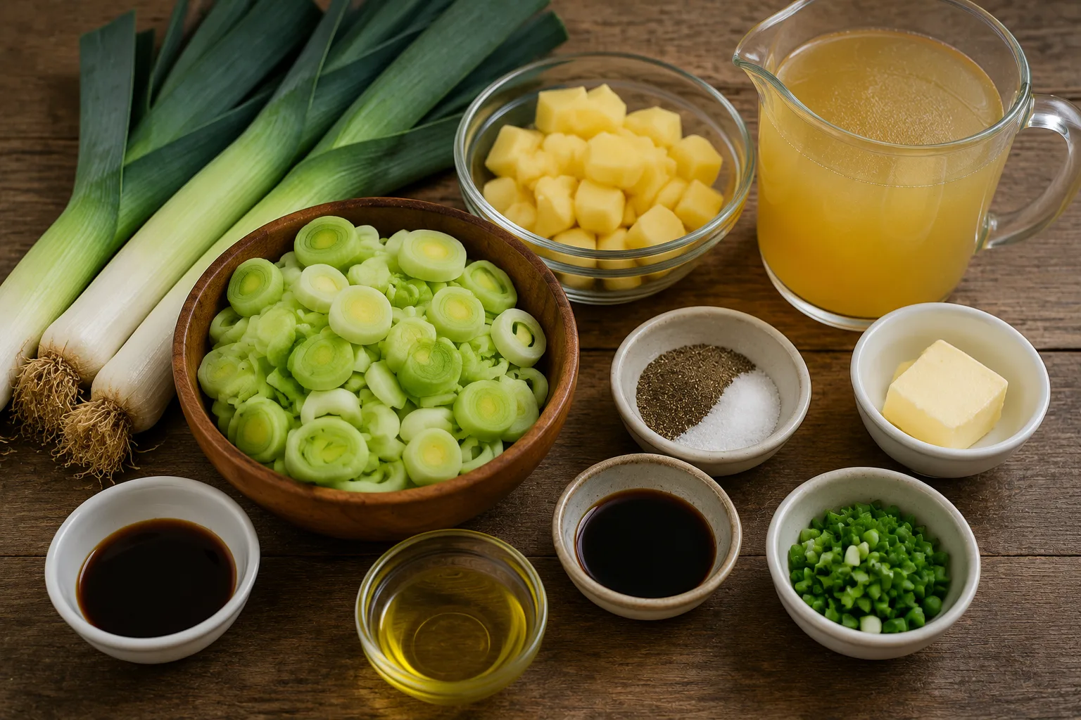 مواد لازم برای تهیه سوپ تره‌ فرنگی