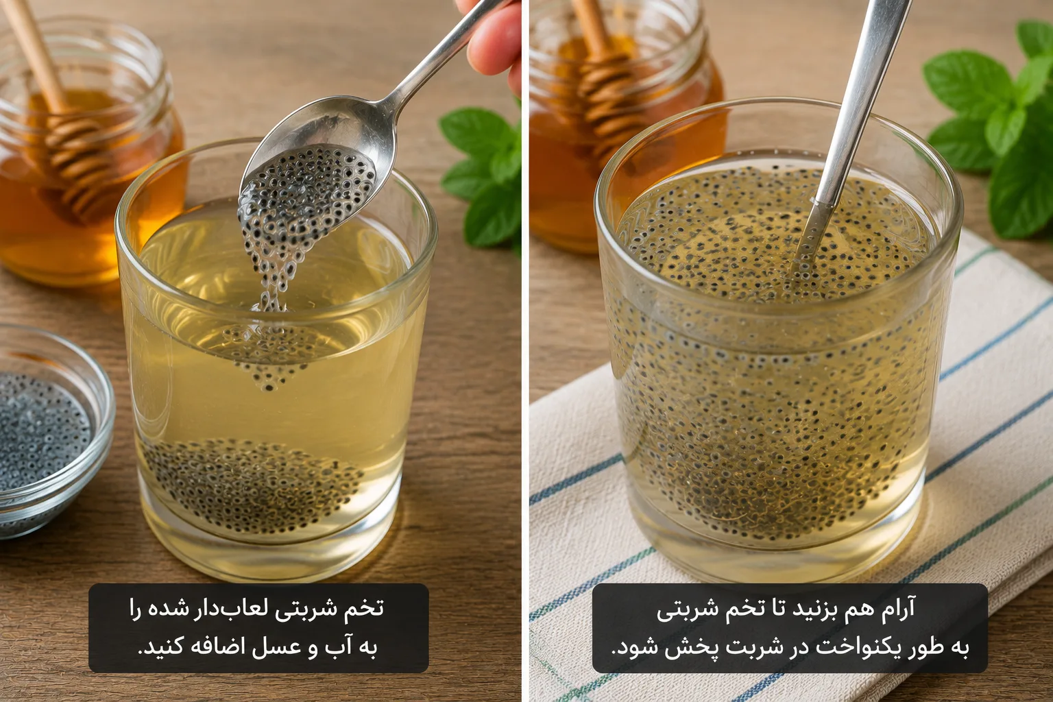 اضافه کردن تخم شربتی