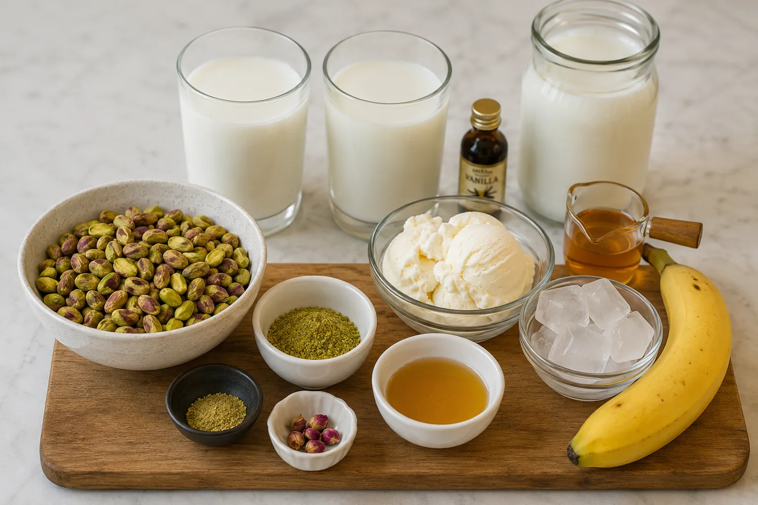 مواد لازم شیر پسته