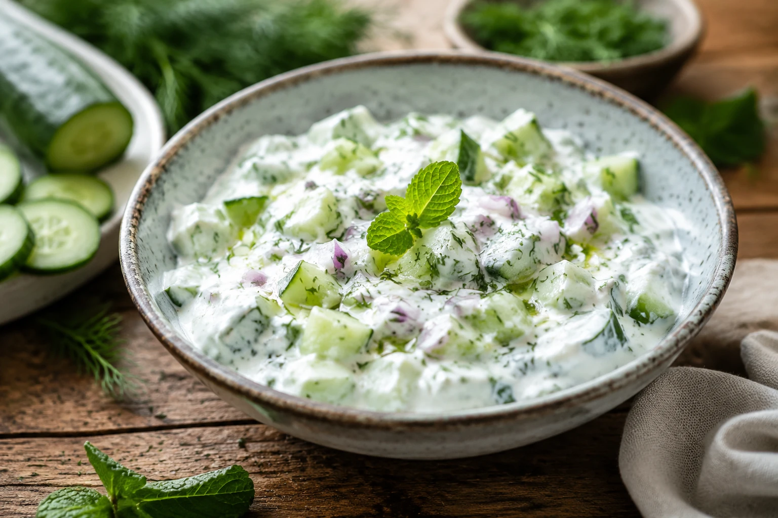 سالاد خیار با پروماست کازئین