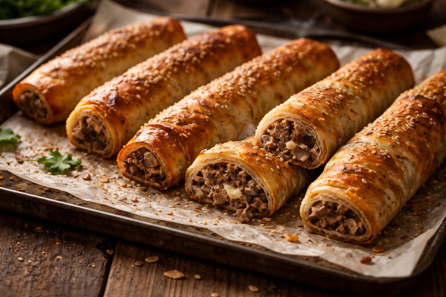بورک گوشت و قارچ