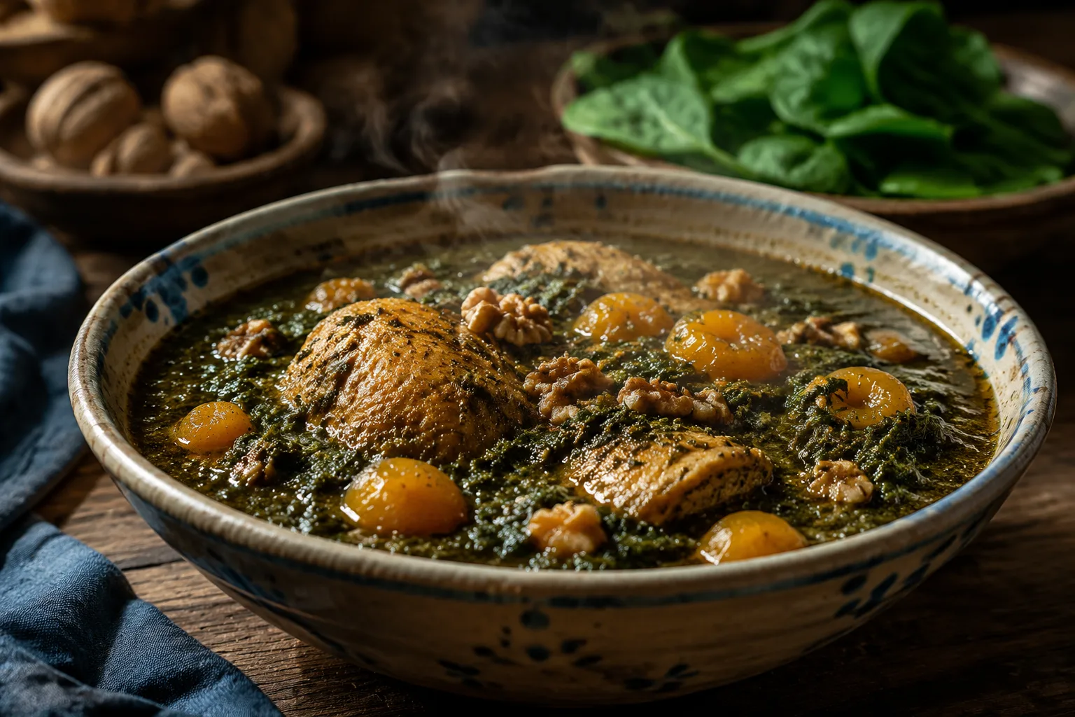 خورش اسفناج با مرغ