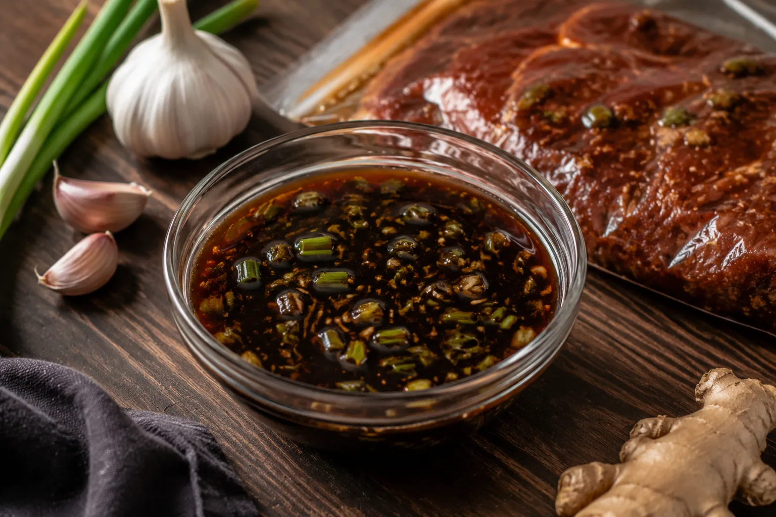 مرینیت تریاکی برای مزه دار و نرم کردن مرغ و گوشت