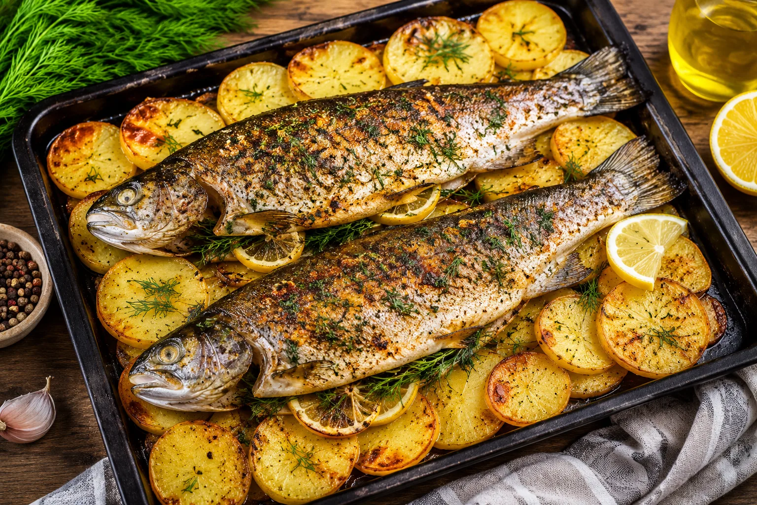 ماهی قزل‌آلا با دورچین مخصوص