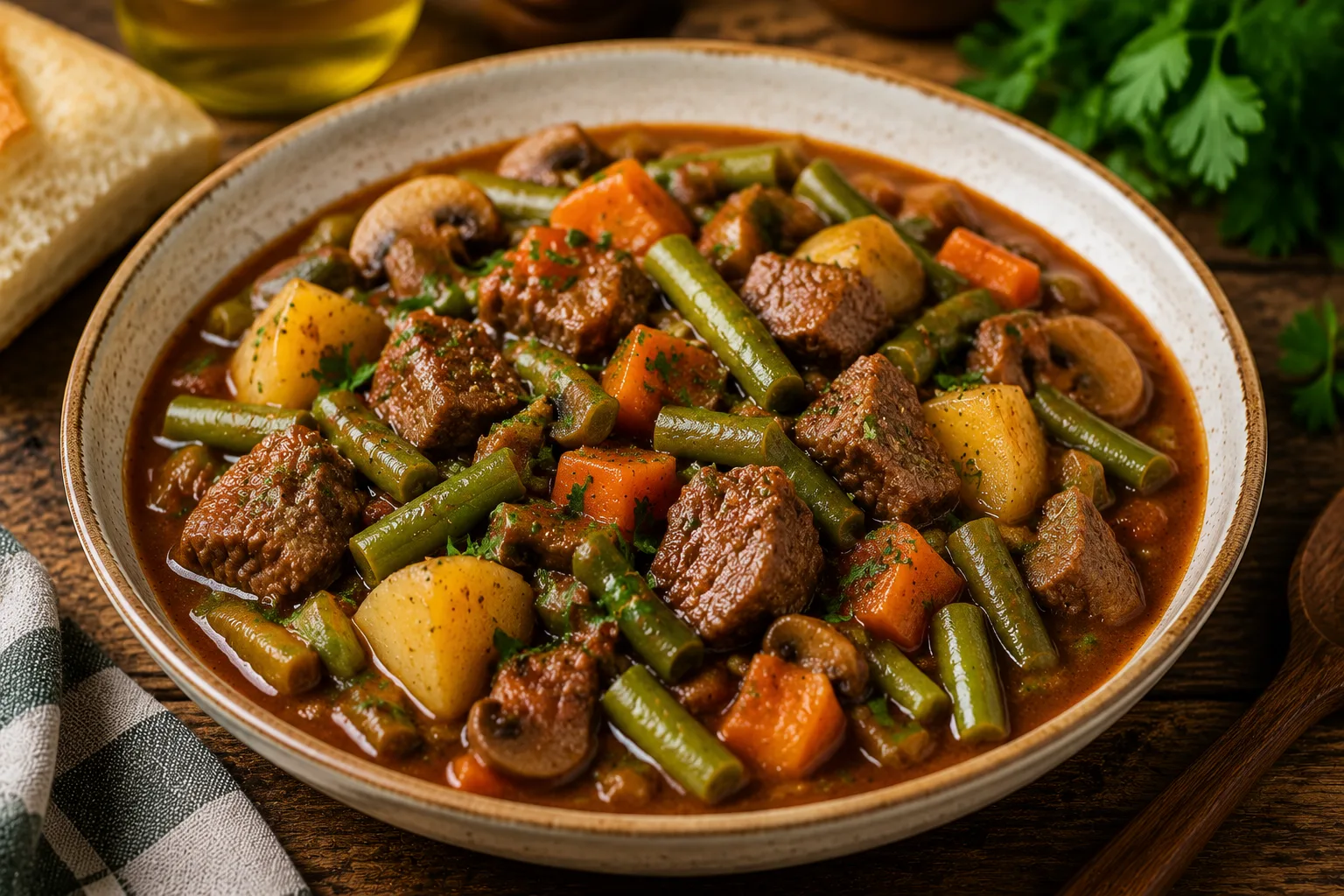 خوراک لوبیا سبز رژیمی