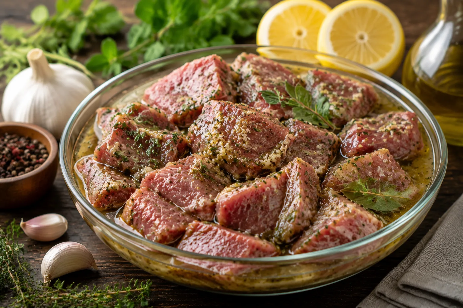 مرینیت یونانی برای گوشت چنجه