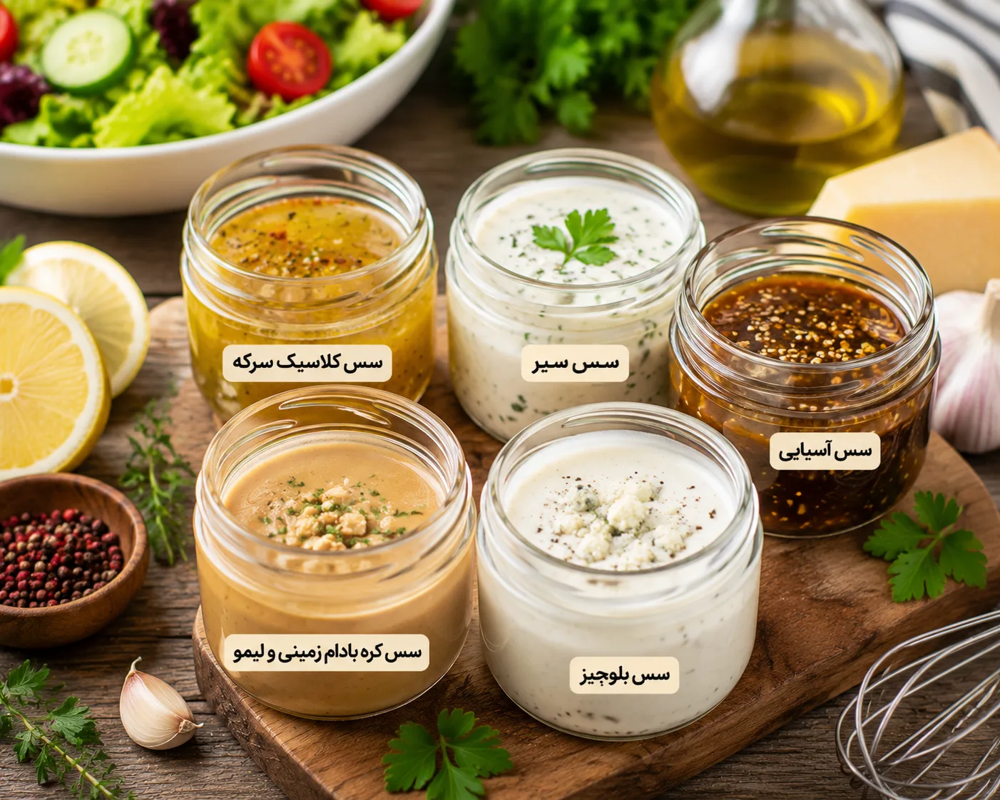 5 نوع سس برای سالاد کاهو
