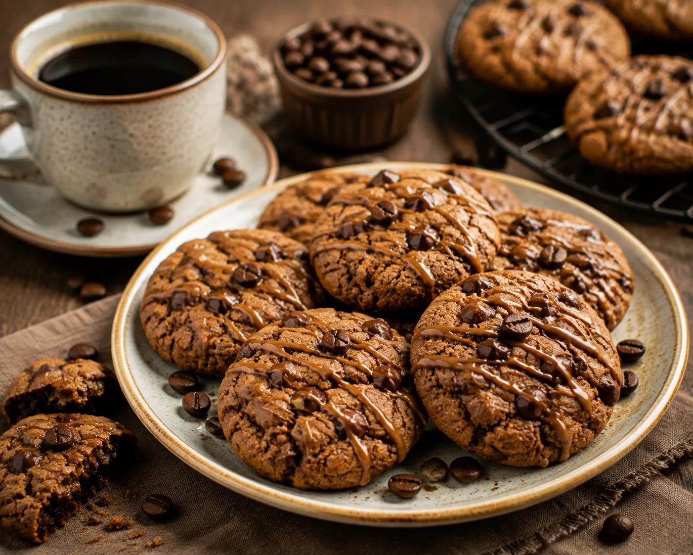 بیسکوییت قهوه و شکلات چیپسی